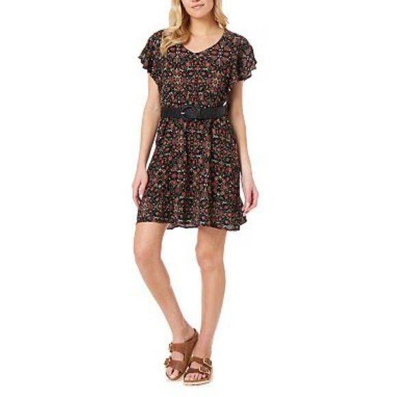 NWT Juniors' WallFlower Flutter Sleeve Dress with Belt XXL - Picture 6 of 6